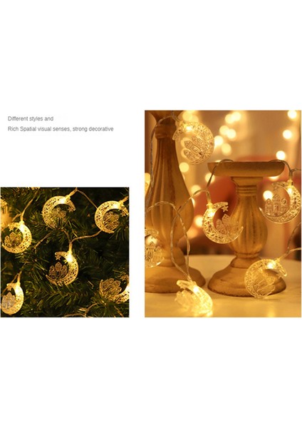 40 LED USB Ramazan Işık Dizisi Islami Işık Süslemeleri Ev Için Güçlendirilmiş Genişletilebilir, D (Yurt Dışından)