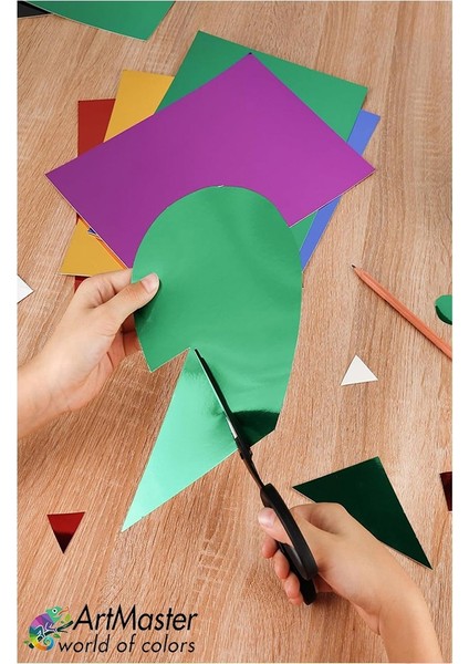Aynalı Metalik Fon Kartonu 20X30 cm 10 Renk 1 Paket Dekoratif Pırıltılı Folyo Kağıt Okul Sınıf Renkli indirimleri