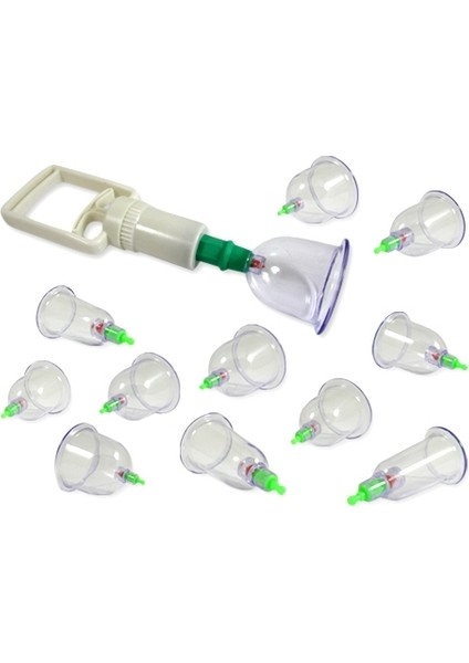 12 Parça Vakumlu Kuppa Seti + Hacamat Tek Iğneli Kalem - Evde Masaj ve Terapi 2li Set ZQ3L8F fırsatları