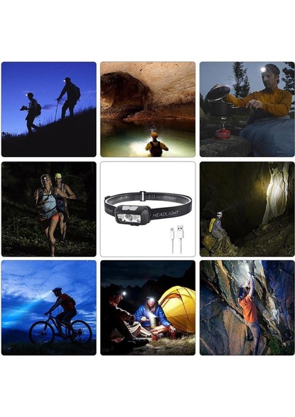 Ayarlanabilir Kafa Lambası Type-C Şarjlı Kompakt Kamp Lambası - N090J843-M75090 modelleri