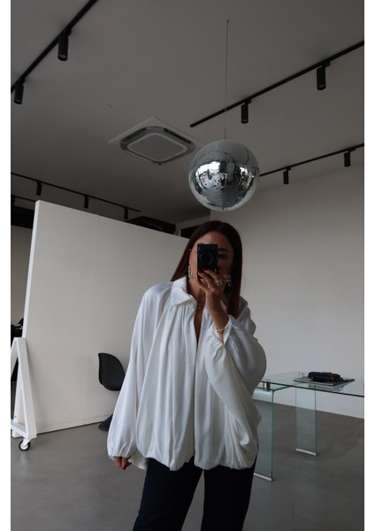 Yarasa Kol Önü Kısa Arkası Uzun Saten Ceket