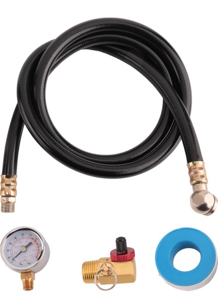 Gauge Hava Tank Valf Kiti, 2 Inç Basınç Göstergesi 1/8 Inç Npt, 4 Ft Hava Hortumu 1/4 Inç Düğmeli Hava Tankı Manifoldu ile Gel (Yurt Dışından) fiyatları