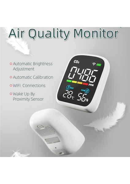 Wifi Kızılötesi Co2 Monitör Karbon Dioksit Monitörü Ndır Sensör Hava Kalitesi Monitörü Karbon Dioksit Dedektörü (Yurt Dışından) modelleri