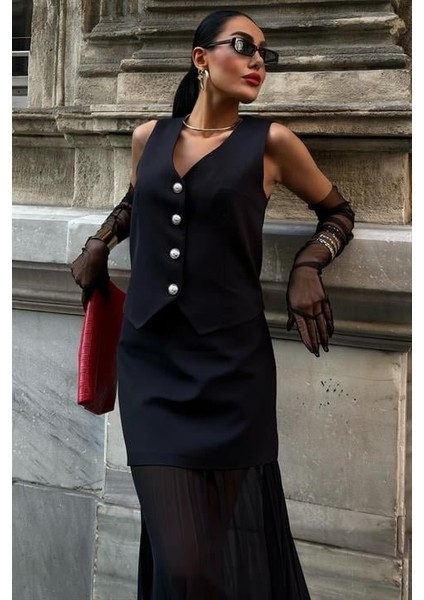 Yelek ve Pilise Etekli Premium Takım 10096