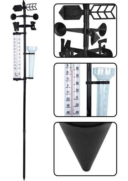 Bahçe Hava Durumu Istasyonu, Hava Durumu Istasyonu Yağmur Göstergesi, Rüzgar Göstergesi Yağmur Göstergesi ve Bahçe, Çiftlik, Alan Için Termometre (Yurt Dışından) indirimleri