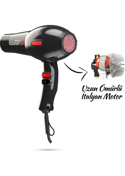 3200S 2400 W Profesyonel Saç Kurutma Makinesi + Curly Difüzör modelleri