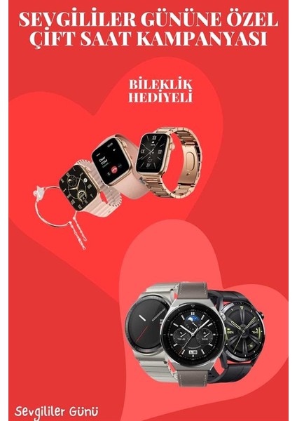 Sevgiliye Özel Yeni Nesil Akıllı Saat Çiftlere Özel Kampanya Çift Saatleri - M109R506-K87109 fiyatları