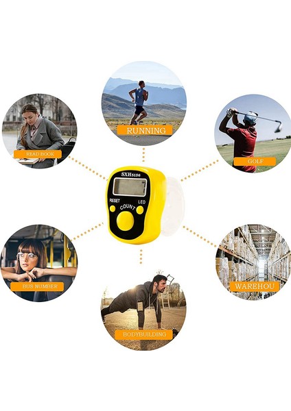 12 Paket Dijital Taksitli Parmak Tezgahı, LED Işığı ile Renkli 5 Haneli El Tıkırtı, Taşıma Yüzüğü (Yurt Dışından) fiyatları