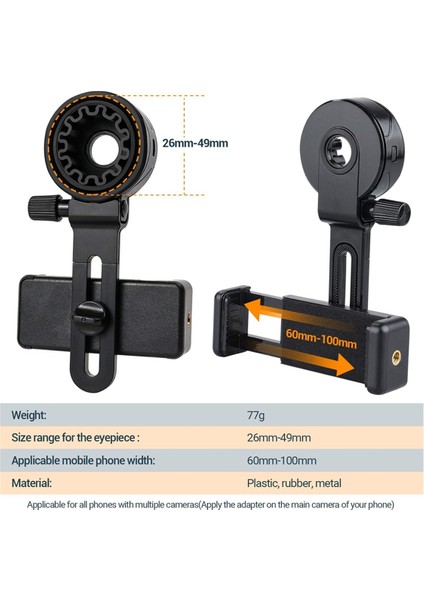 Teleskop Telefon Adaptörü, Dürbün Için Evrensel Cep Telefonu Montajı, Monoküler, Mikroskop, Akıllı Telefon Tutucu Klip (Yurt Dışından) fırsatları