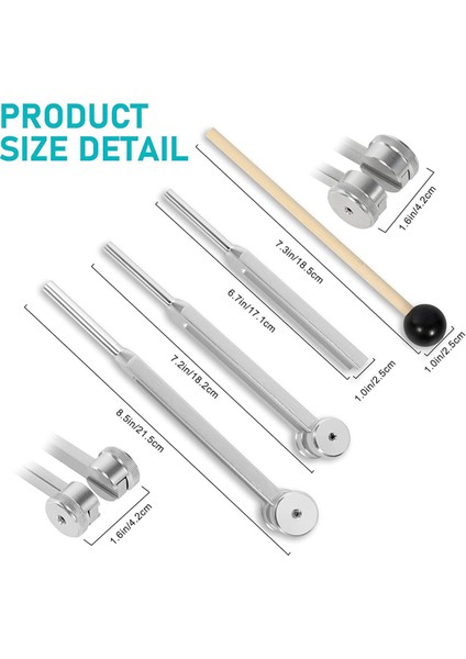 4 Paket Tutma Çatal Seti (128Hz, 256Hz, 512Hz) Sesli Ses Titreşim Aracı Için Tuning Fork Hammer ile Gümüş, Gümüş (Yurt Dışından) fiyatları