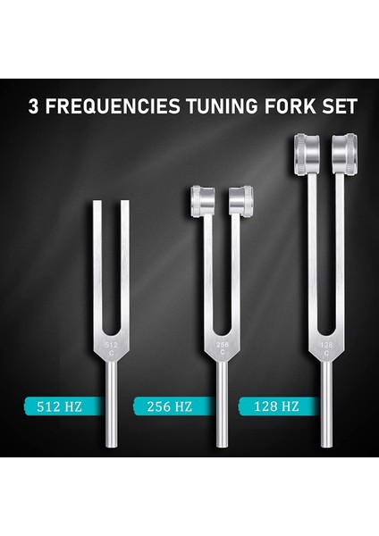 4 Paket Tutma Çatal Seti (128Hz, 256Hz, 512Hz) Sesli Ses Titreşim Aracı Için Tuning Fork Hammer ile Gümüş, Gümüş (Yurt Dışından) modelleri