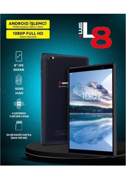 8&quot; IPS Ekran 4 Çekirdek 3GB/64GB Tablet Pc fiyatları