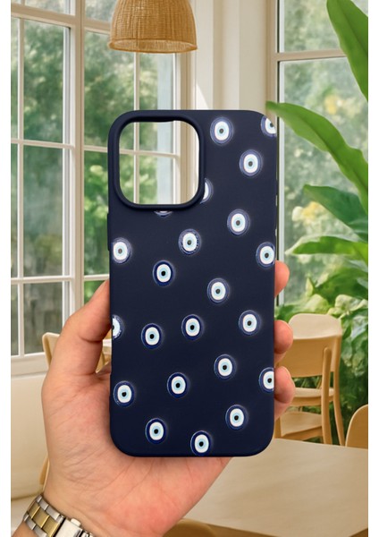 iPhone 14 Plus ve 15 Plus -Nazar Boncuk Desenli Silikon Darbe Emici Klasik Korumalı Rubber Kılıf fiyatları