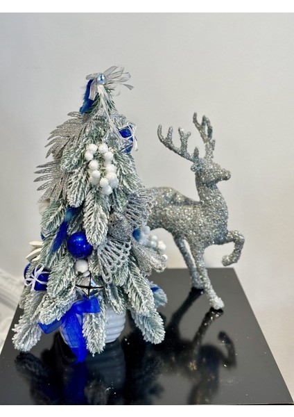 1 Adet Yılbaşı Lüks Tasarım Masa Üstü Karlı Çam Ağacı 40 cm fiyatları