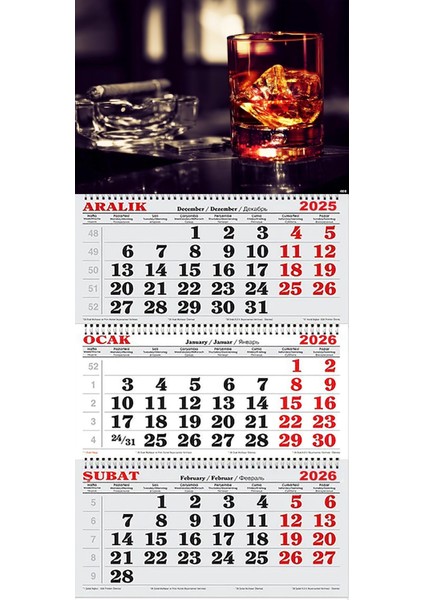 2026 Yılı Gemici Takvimi- Viski ve Puro