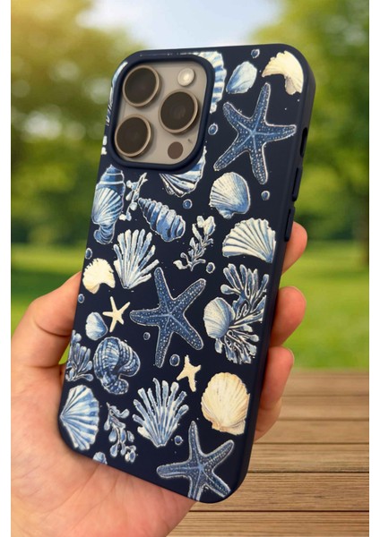 iPhone 15 Pro Max Uyumlu Deniz Kabuğu Desenli Silikon Darbe Emici Klasik Korumalı Rubber Kılıf fırsatları