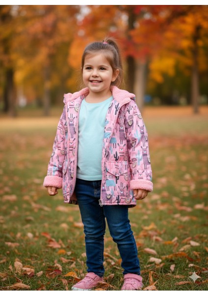 Kız Çocuk Mont Kışlık Spor Içi Mifyonlu Kapüşonlu &kaban & Parka