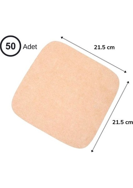 50 Adet Air Fryer Pişirme Kağıdı Tek Kullanımlık Yağ Su Geçirmez Yapışmaz Deliksiz Düz Kare Model (5264) modelleri