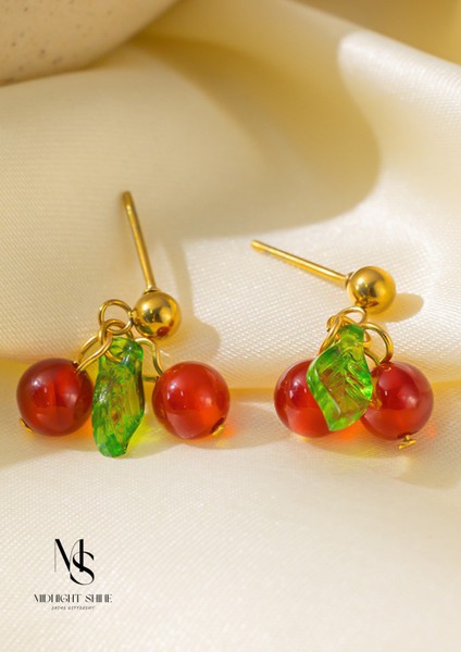 Paslanmaz Çelik Kiraz Kolye Küpe Seti fiyatları