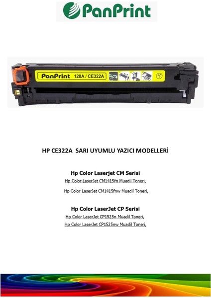 Hp Color Laserjet CM1415FN Sarı Muadil Toner fiyatları