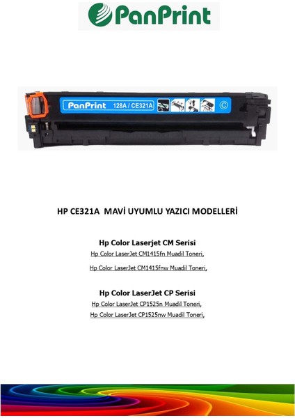 Hp Color Laserjet CM1415FNW Mavi Muadil Toner fiyatları
