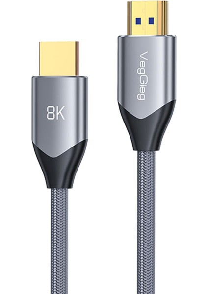 8K 60Hz 4K 120Hz 48 Gbps HDR ARC HDCP Örgülü HDMI 2.1 Kablo 3 Metre