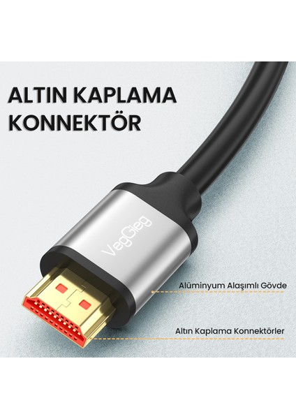4K 60Hz 18Gbps HDR ARC HDCP HDMI 2.0 Kablo 3 Metre indirimleri