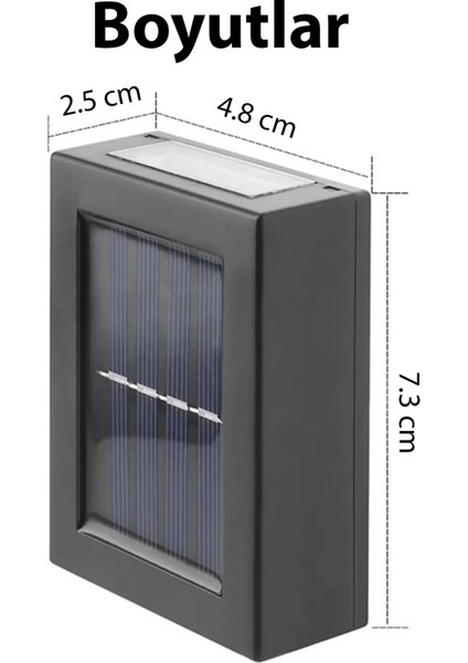 Tekli Yeni Solar Çift Taraflı Duvar Lambası Güneş Enerjili Aydınlatma Dekorasyon Aplik Işık