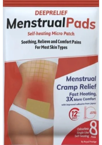 Regl Ağrısı Yakı Sıcak Yapışkanlı Isınmatik Ped Regl Ağrı Bandı 8 Adet