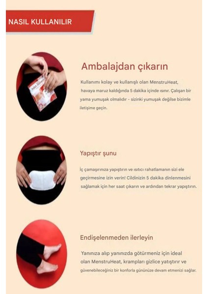 Regl Ağrısı Yakı Sıcak Yapışkanlı Isınmatik Ped Regl Ağrı Bandı 8 Adet modelleri