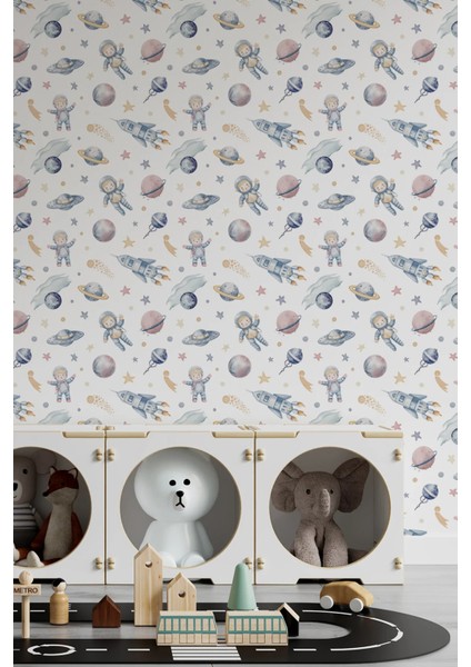 Uzay Temalı Çocuk Odası Duvar Kumaşı -Isı ve Ses Yalıtımlı fiyatları
