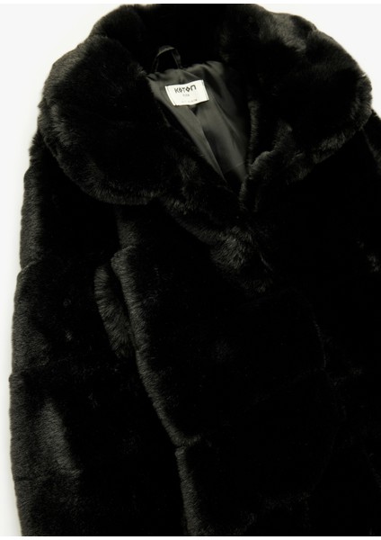 Uzun Kollu Cep Detaylı Bebe Yaka Suni Kürklü Ceket modelleri