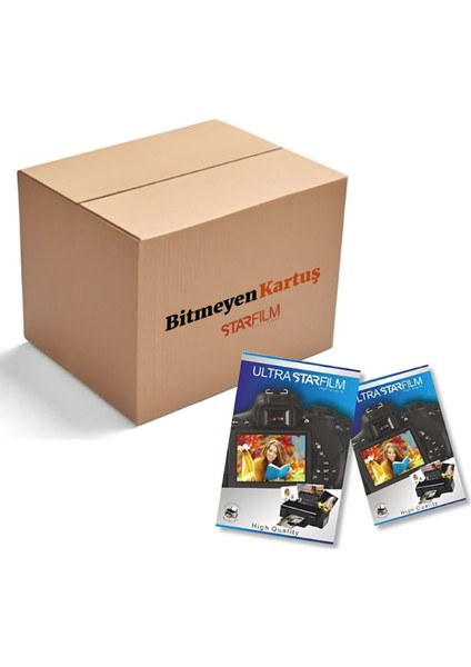 60 paket 1 koli (1200 adet) a4 yapışkanlı fotoğraf kağıdı 150gr ultra starfilm (1 paket=20 sayfa)