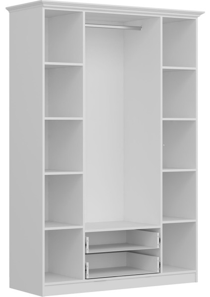 Bona Country 4 Mebran Kapaklı 2 Çekmeceli Gardırop-Beyaz indirimleri