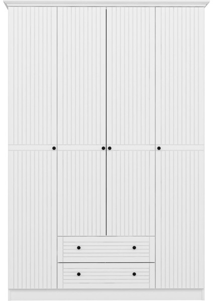 Bona Country 4 Mebran Kapaklı 2 Çekmeceli Gardırop-Beyaz