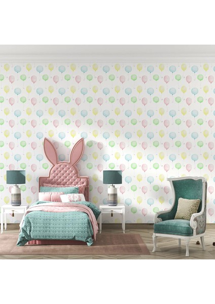 Renkli Balonlar Çocuk Odası Duvar Kumaşı -Isı ve Ses Yalıtımlı fiyatları