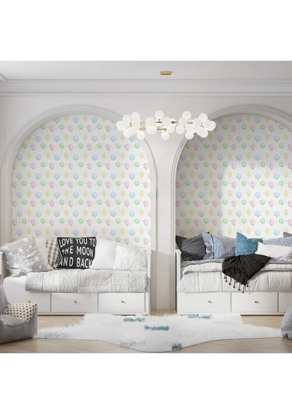 Renkli Balonlar Çocuk Odası Duvar Kumaşı -Isı ve Ses Yalıtımlı modelleri