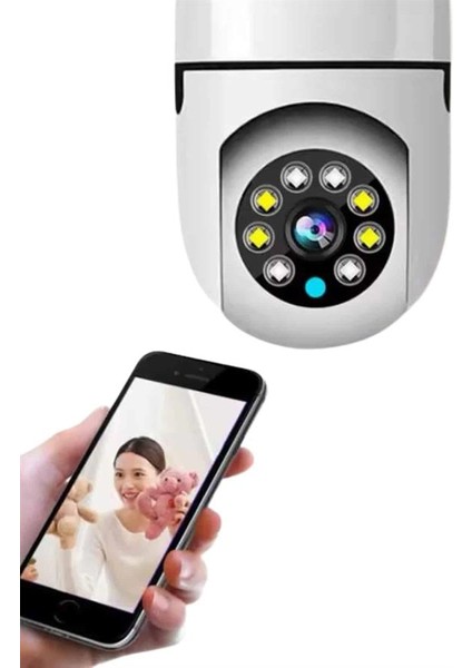 Ev Kamerası Wifi Kamerası Gece Görüşlü Akıllı Ampül Kamera - M995R606-K84995 modelleri