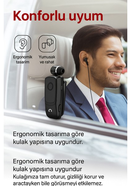 Makaralı Tekli Bluetooth Kulaklık 25 Saat Kesintisiz Müzik Görüşme Şık, Hafif ve Dayanıklı modelleri