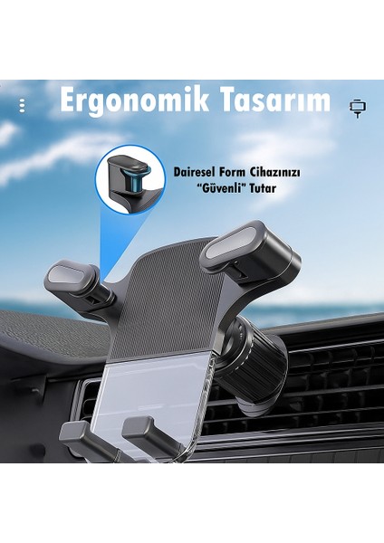 Hava Menfezi Uyumlu Yarı Otomatik Akrilik Gövde Sahip Çift Kilitlemeli Araç Içi Telefon Tutucu fırsatları