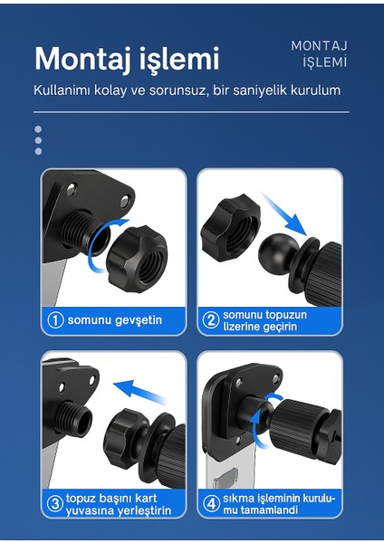 Hava Menfezi Uyumlu Yarı Otomatik Akrilik Gövde Sahip Çift Kilitlemeli Araç Içi Telefon Tutucu