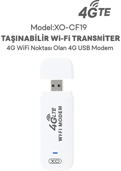 4g Lte USB Taşınabilir Modem – Sım Kart Destekli Mobil Wifi Dağıtıcı, 150MBPS Download, 50 Mbps Upload, Mini Internet Router, Tak Çalıştır, 8 Kullanıcı Destekler, Akıllı Çip