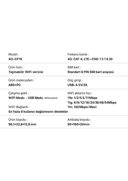 4g Lte USB Taşınabilir Modem – Sım Kart Destekli Mobil Wifi Dağıtıcı, 150MBPS Download, 50 Mbps Upload, Mini Internet Router, Tak Çalıştır, 8 Kullanıcı Destekler, Akıllı Çip fiyatları
