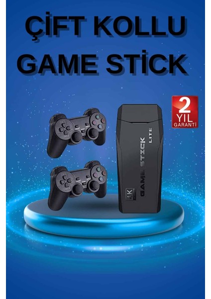 Retro Oyunlar 4K Game Stick 2.4g Kablosuz Çift Kol 3500 Oyun Atari - N678J488-M96678