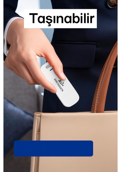 4g Lte USB Taşınabilir Modem – Sım Kart Destekli Mobil Wifi Dağıtıcı, 150MBPS Download, 50 Mbps Upload, Mini Internet Router, Tak Çalıştır, 8 Kullanıcı Destekler, Akıllı Çip