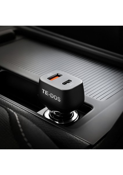 TD-CC4013 38W Çift Girişli Araç Şarj Cihazı USB + Type-C 3.1A Hızlı Şarj Akıllı Çip indirimleri