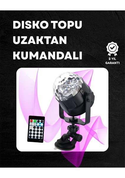 Kompakt Tasarımlı Döner Renkli LED Disko Topu - Ev ve Profesyonel Kullanım - N261J089-M03261