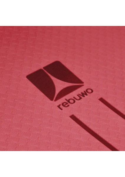 Çift Çizgi Tasarımlı Tpe Yoga Pilates Matı 8 mm Kaymaz Hafif Taşınabilir - Bordo indirimleri