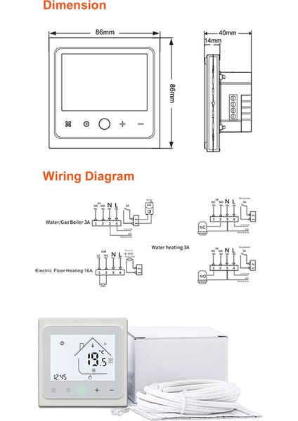 16A Tuya Akıllı Wifi Termostat Su Elektrikli Sıcak Zemin Isıtma Su Gazı Kazan Sıcaklık Kontrolör Alexa White (Yurt Dışından) fırsatları