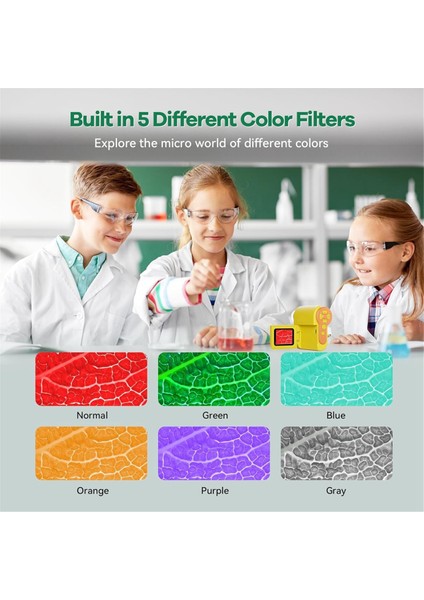 Çocuklar Için Mikroskop 1000X [3&#39;ü 1 Arada] 2inch 1080P El Tipi Dijital Mikroskop, Taşınabilir Cep Mikroskobu (Yurt Dışından) fiyatları